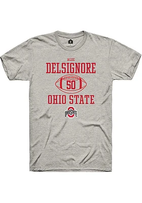 Alec DelSignore  Ohio State Buckeyes Ash Rally NIL Sport Icon Short Sleeve T Shirt