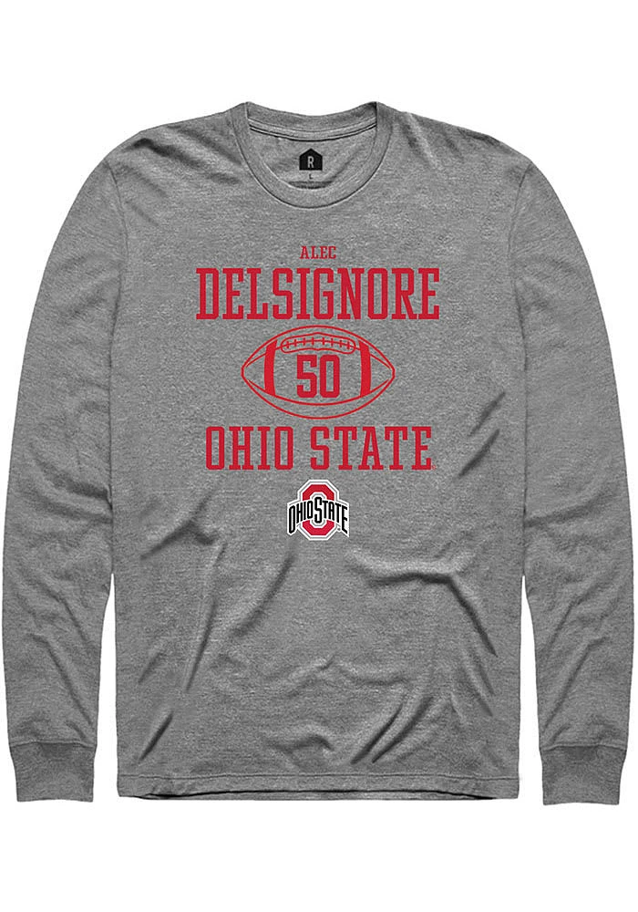 Alec DelSignore  Ohio State Buckeyes Graphite Rally NIL Sport Icon Long Sleeve T Shirt