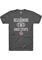 Alec DelSignore  Ohio State Buckeyes Dark Grey Rally NIL Sport Icon Short Sleeve T Shirt