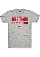 Alec DelSignore  Ohio State Buckeyes Ash Rally NIL Stacked Box Short Sleeve T Shirt