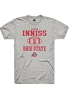 Brandon Inniss  Ohio State Buckeyes Ash Rally NIL Sport Icon Short Sleeve T Shirt