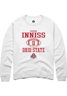 Brandon Inniss Rally Ohio State Buckeyes Mens NIL Sport Icon Long Sleeve Crew Sweatshirt