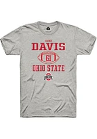 Caden Davis  Ohio State Buckeyes Ash Rally NIL Sport Icon Short Sleeve T Shirt