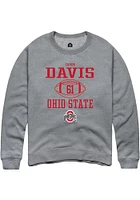 Caden Davis  Rally Ohio State Buckeyes Mens Graphite NIL Sport Icon Long Sleeve Crew Sweatshirt