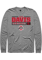 Caden Davis  Ohio State Buckeyes Graphite Rally NIL Stacked Box Long Sleeve T Shirt