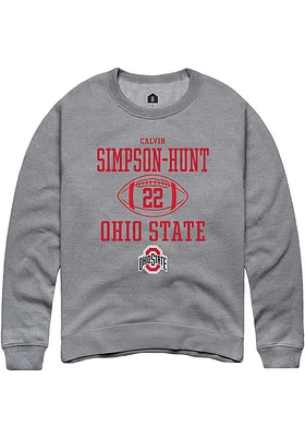 Calvin Simpson-Hunt  Rally Ohio State Buckeyes Mens Graphite NIL Sport Icon Long Sleeve Crew Swe..