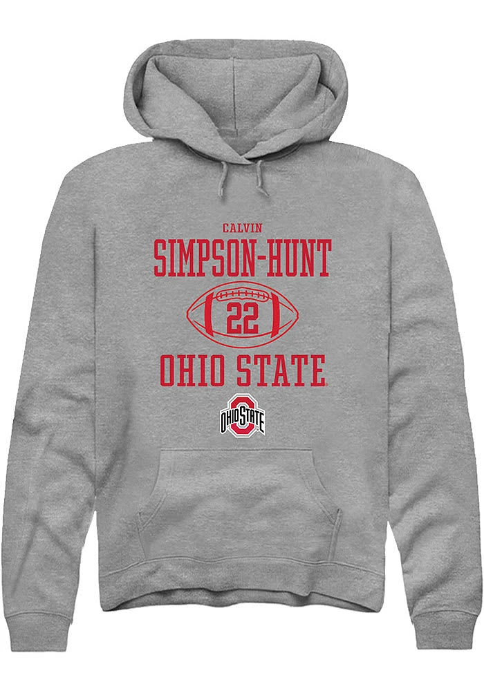 Calvin Simpson-Hunt  Rally Ohio State Buckeyes Mens Graphite NIL Sport Icon Long Sleeve Hoodie