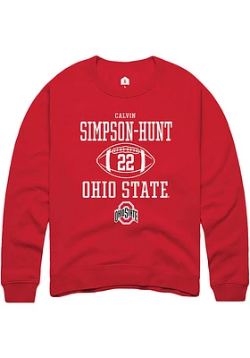 Calvin Simpson-Hunt  Rally Ohio State Buckeyes Mens Red NIL Sport Icon Long Sleeve Crew Sweatshi..