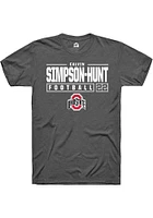 Calvin Simpson-Hunt  Ohio State Buckeyes Dark Grey Rally NIL Stacked Box Short Sleeve T Shirt