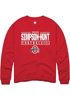 Calvin Simpson-Hunt  Rally Ohio State Buckeyes Mens Red NIL Stacked Box Long Sleeve Crew Sweatsh..