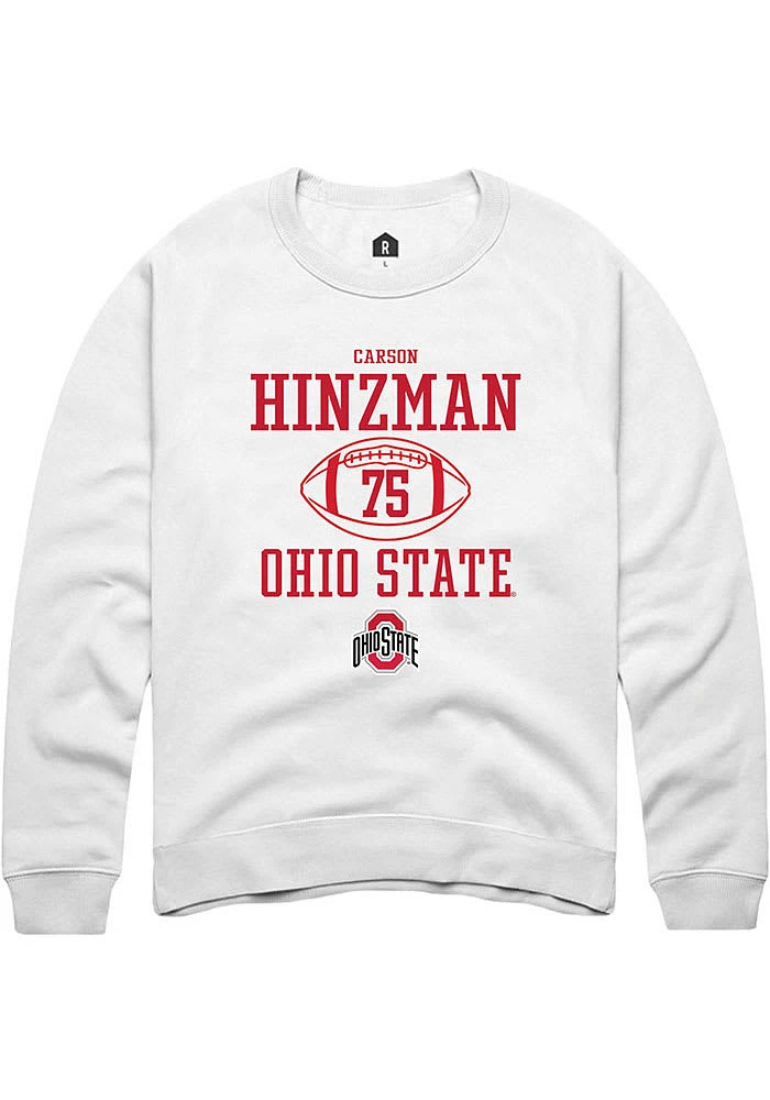 Carson Hinzman Rally Ohio State Buckeyes Mens NIL Sport Icon Long Sleeve Crew Sweatshirt