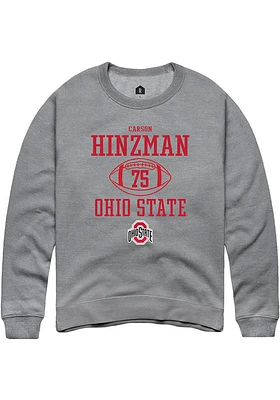 Carson Hinzman  Rally Ohio State Buckeyes Mens Graphite NIL Sport Icon Long Sleeve Crew Sweatshi..