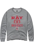 Chad Ray  Rally Ohio State Buckeyes Mens Graphite NIL Sport Icon Long Sleeve Crew Sweatshirt