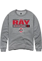 Chad Ray  Rally Ohio State Buckeyes Mens Graphite NIL Stacked Box Long Sleeve Crew Sweatshirt