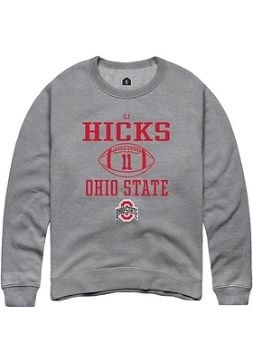 CJ Hicks  Rally Ohio State Buckeyes Mens Graphite NIL Sport Icon Long Sleeve Crew Sweatshirt