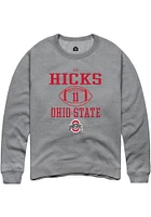 CJ Hicks  Rally Ohio State Buckeyes Mens Graphite NIL Sport Icon Long Sleeve Crew Sweatshirt