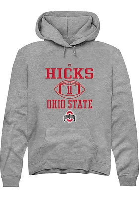 CJ Hicks  Rally Ohio State Buckeyes Mens Graphite NIL Sport Icon Long Sleeve Hoodie