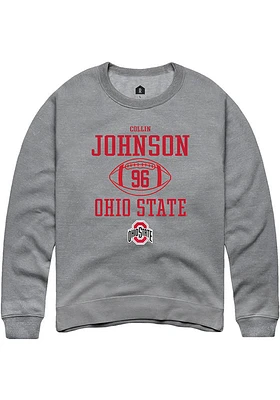 Collin Johnson  Rally Ohio State Buckeyes Mens Graphite NIL Sport Icon Long Sleeve Crew Sweatshirt