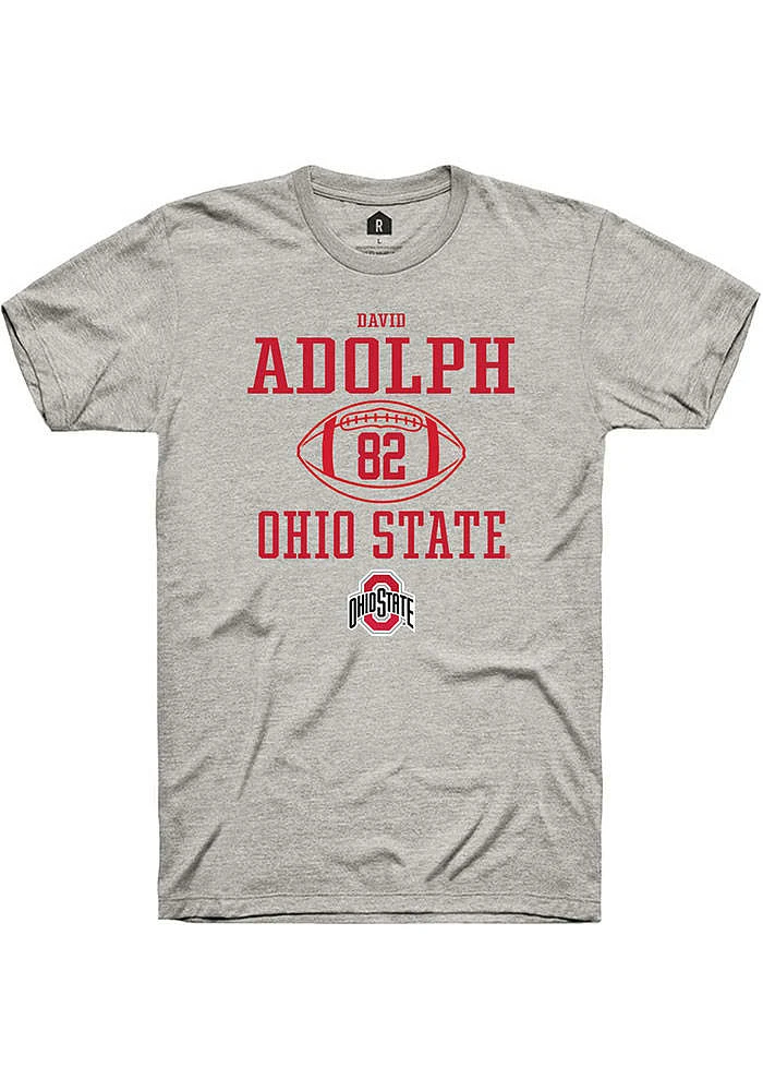 David Adolph  Ohio State Buckeyes Ash Rally NIL Sport Icon Short Sleeve T Shirt