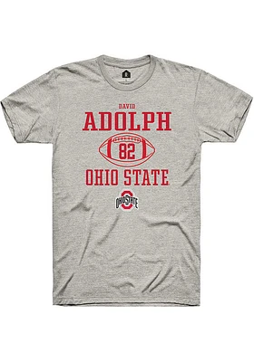 David Adolph  Ohio State Buckeyes Ash Rally NIL Sport Icon Short Sleeve T Shirt