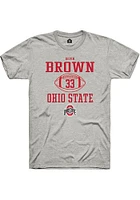 Devin Brown  Ohio State Buckeyes Ash Rally NIL Sport Icon Short Sleeve T Shirt