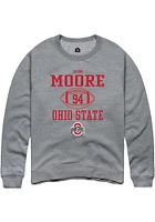 Jason Moore  Rally Ohio State Buckeyes Mens Graphite NIL Sport Icon Long Sleeve Crew Sweatshirt