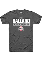 Jayden Ballard  Ohio State Buckeyes Dark Grey Rally NIL Stacked Box Short Sleeve T Shirt