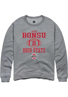 Jayden Bonsu  Rally Ohio State Buckeyes Mens Graphite NIL Sport Icon Long Sleeve Crew Sweatshirt