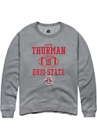 Jelani Thurman  Rally Ohio State Buckeyes Mens Graphite NIL Sport Icon Long Sleeve Crew Sweatshi..