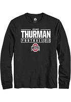 Jelani Thurman Ohio State Buckeyes Rally NIL Stacked Box Long Sleeve T Shirt