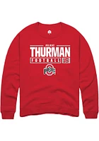 Jelani Thurman Rally Ohio State Buckeyes Mens NIL Stacked Box Long Sleeve Crew Sweatshirt