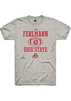 John Ferlmann  Ohio State Buckeyes Ash Rally NIL Sport Icon Short Sleeve T Shirt