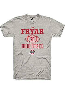 Josh Fryar  Ohio State Buckeyes Ash Rally NIL Sport Icon Short Sleeve T Shirt