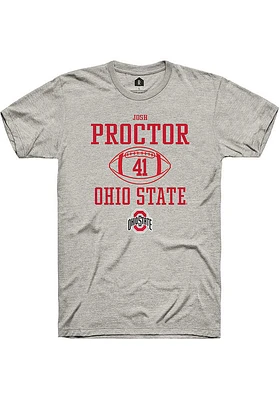 Josh Proctor  Ohio State Buckeyes Ash Rally NIL Sport Icon Short Sleeve T Shirt