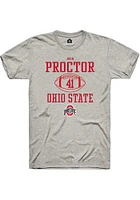 Josh Proctor  Ohio State Buckeyes Ash Rally NIL Sport Icon Short Sleeve T Shirt