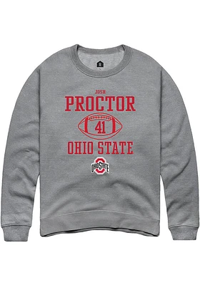 Josh Proctor  Rally Ohio State Buckeyes Mens Graphite NIL Sport Icon Long Sleeve Crew Sweatshirt