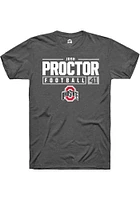 Josh Proctor  Ohio State Buckeyes Dark Grey Rally NIL Stacked Box Short Sleeve T Shirt