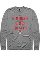 Josh Simmons  Ohio State Buckeyes Graphite Rally NIL Sport Icon Long Sleeve T Shirt