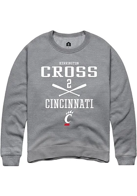 Kerrington Cross  Rally Cincinnati Bearcats Mens Graphite NIL Sport Icon Long Sleeve Crew Sweats..