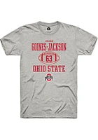 Julian Goines-Jackson  Ohio State Buckeyes Ash Rally NIL Sport Icon Short Sleeve T Shirt