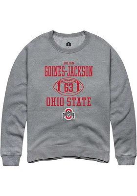 Julian Goines-Jackson  Rally Ohio State Buckeyes Mens Graphite NIL Sport Icon Long Sleeve Crew Swe..