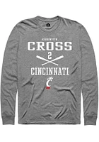 Kerrington Cross  Cincinnati Bearcats Graphite Rally NIL Sport Icon Long Sleeve T Shirt