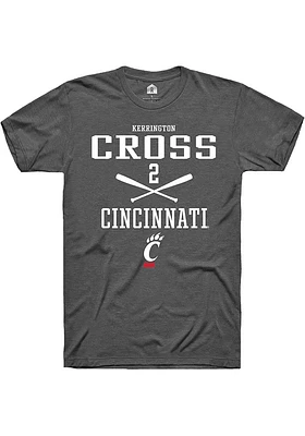 Kerrington Cross  Cincinnati Bearcats Dark Grey Rally NIL Sport Icon Short Sleeve T Shirt