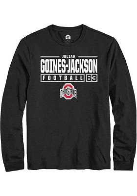 Julian Goines-Jackson Ohio State Buckeyes Rally NIL Stacked Box Long Sleeve T Shirt