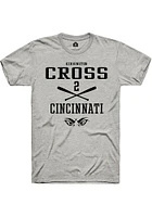 Kerrington Cross  Cincinnati Bearcats Ash Rally NIL Sport Icon Short Sleeve T Shirt