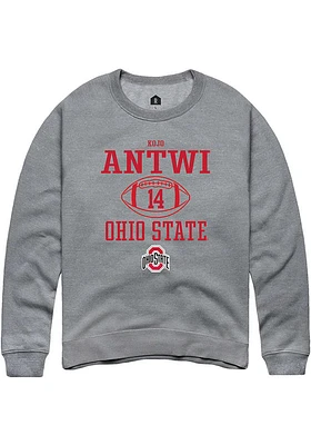 Kojo Antwi  Rally Ohio State Buckeyes Mens Graphite NIL Sport Icon Long Sleeve Crew Sweatshirt