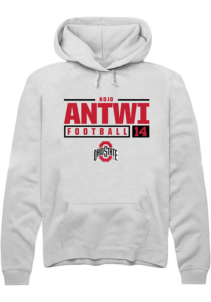 Kojo Antwi Rally Ohio State Buckeyes Mens NIL Stacked Box Long Sleeve Hoodie