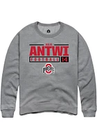 Kojo Antwi  Rally Ohio State Buckeyes Mens Graphite NIL Stacked Box Long Sleeve Crew Sweatshirt