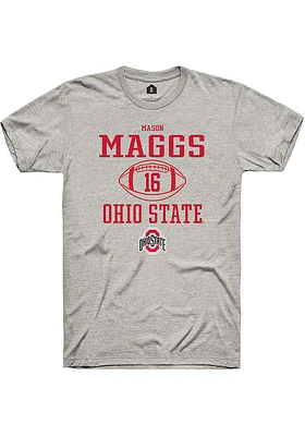 Mason Maggs  Ohio State Buckeyes Ash Rally NIL Sport Icon Short Sleeve T Shirt