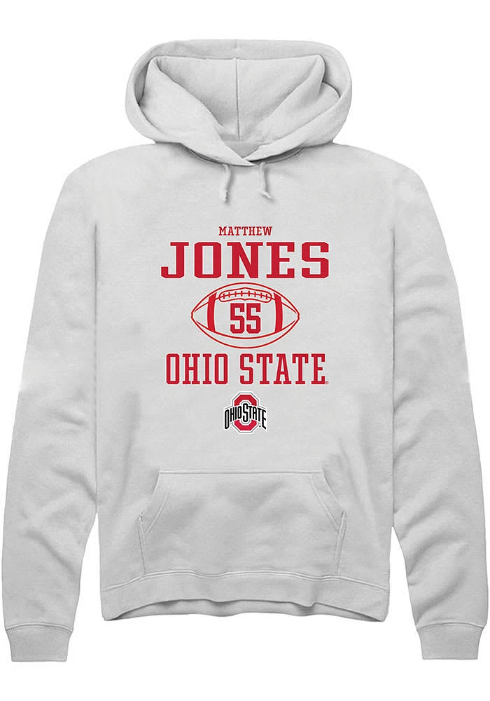 Matthew Jones Rally Ohio State Buckeyes Mens NIL Sport Icon Long Sleeve Hoodie